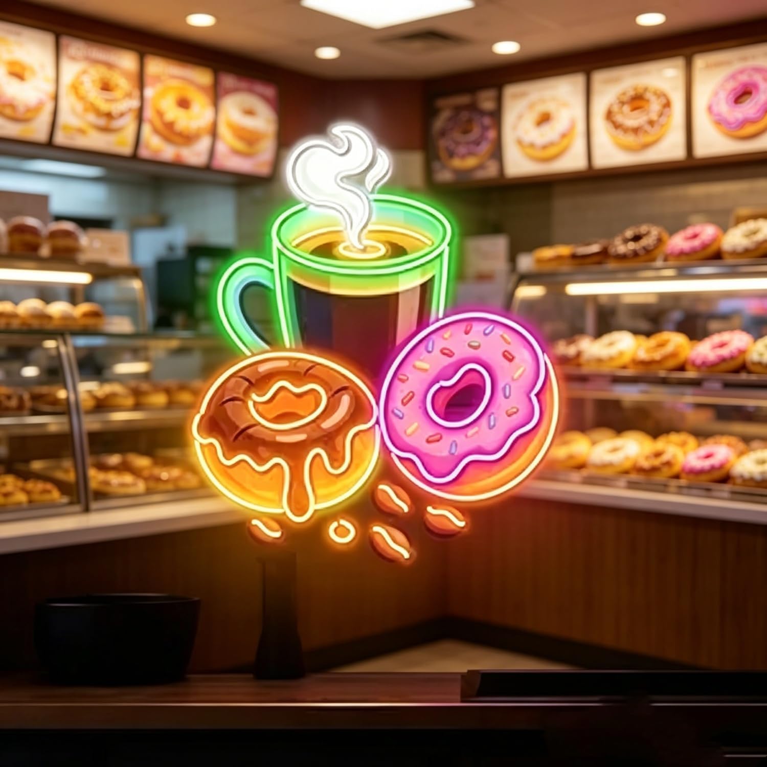 Commercial Kitchen Walls - Donuts LED Neon Sign USB Powered