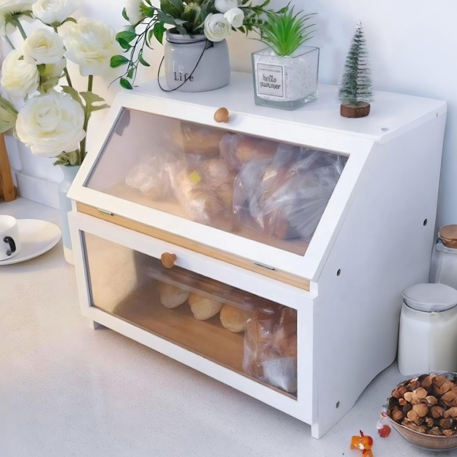 Commercial Kitchen Utensil Organizer - HOMEKOKO Double Layer Bread Box for