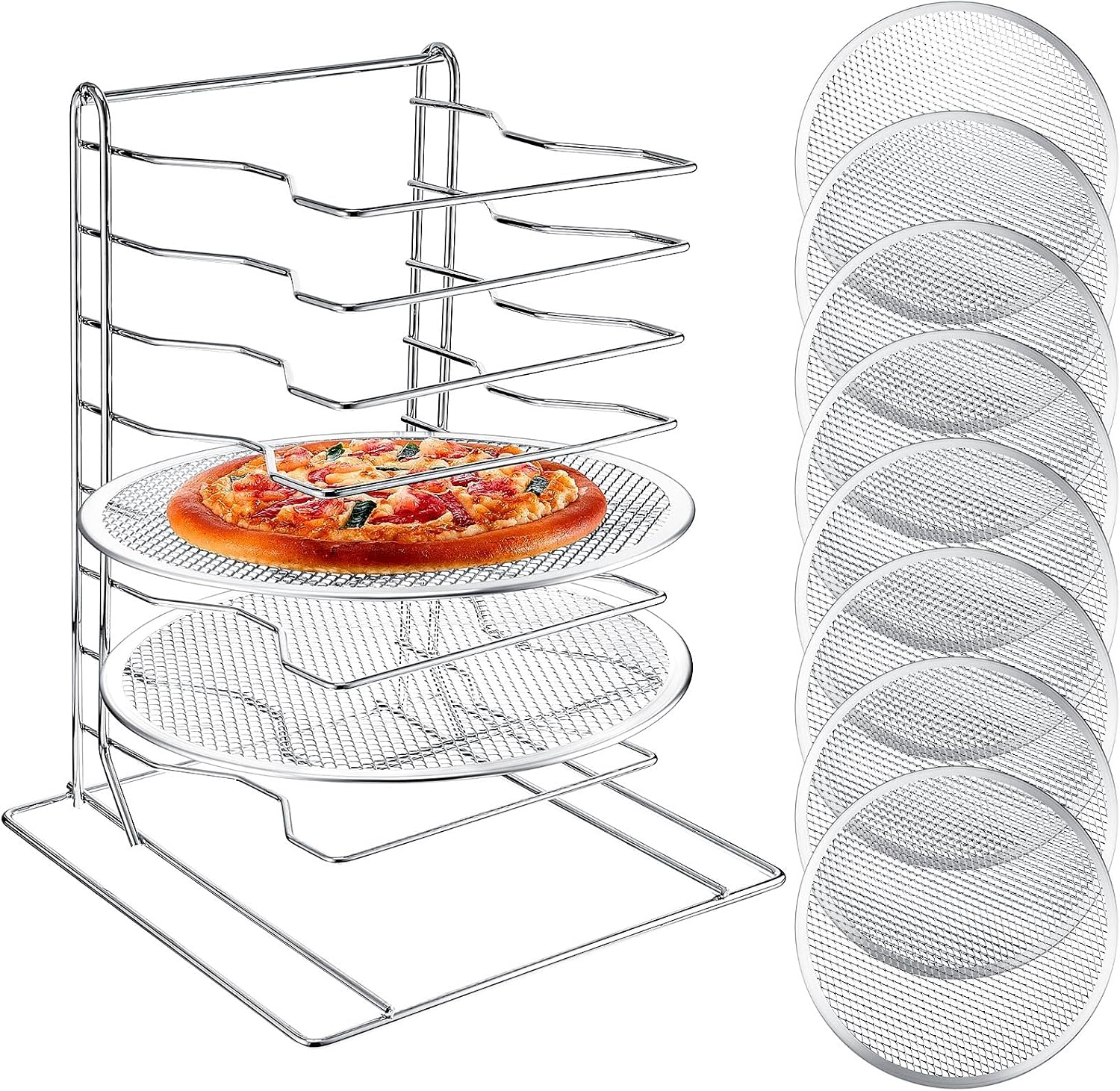 Commercial Kitchen Equipment - Pizza Rack 8 Tiered Stand With