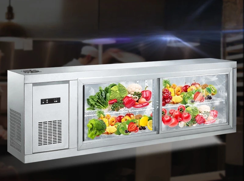 Commercial Kitchen Walls - Wall-mounted freezer wind display cabinet commercial