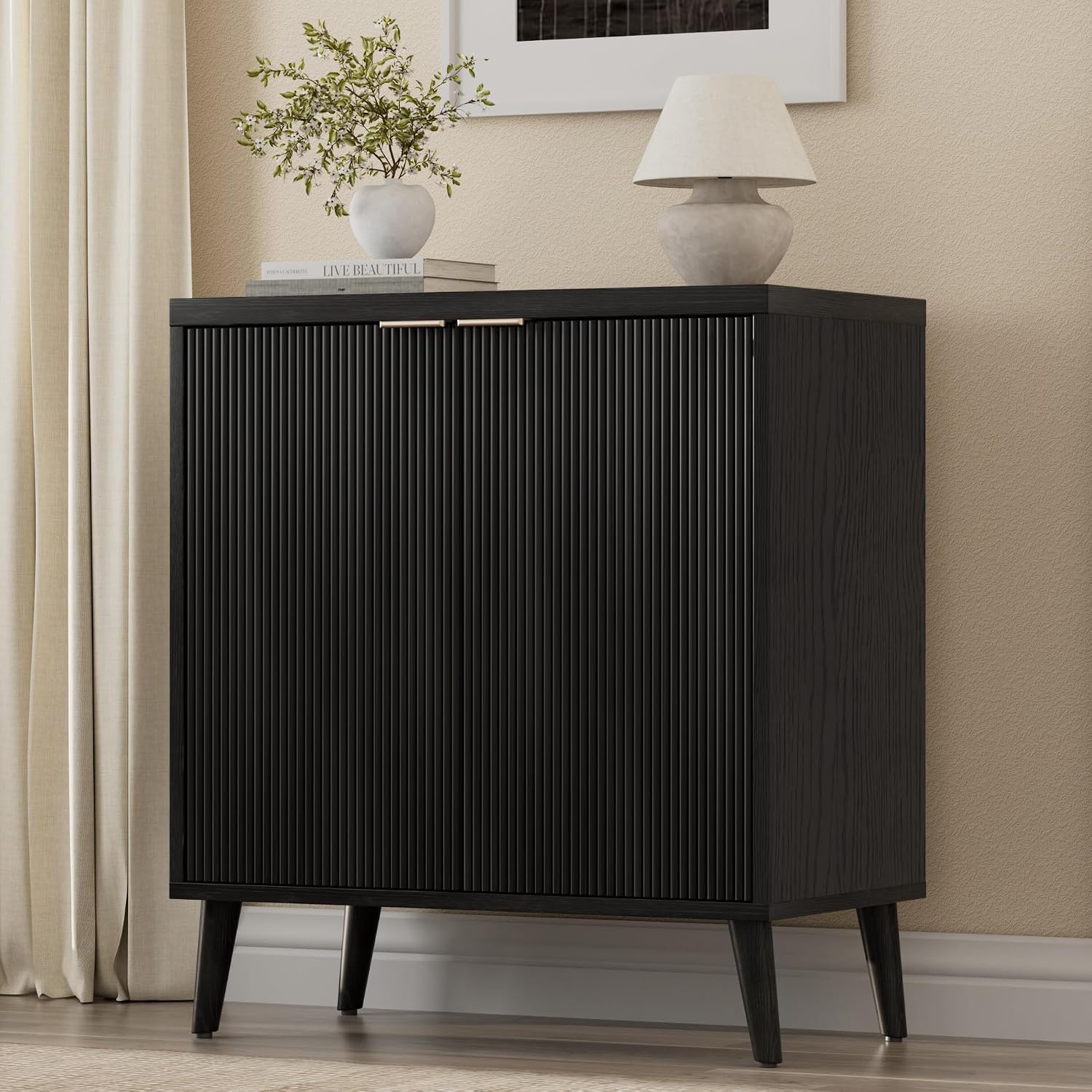 Commercial Kitchen Organization - Fluted Buffet Cabinet With Storage Modern