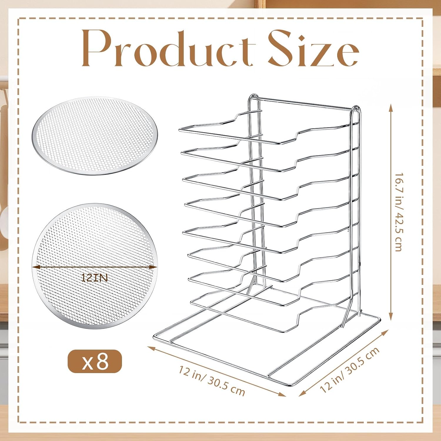 Pizza Rack 8 Tiered Stand With - Commercial Kitchen Equipment recension och pris