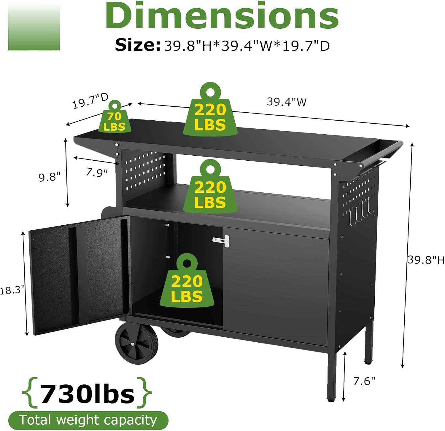 Outdoor Grill Cart Table With  - Commercial Kitchen Organization recension och pris