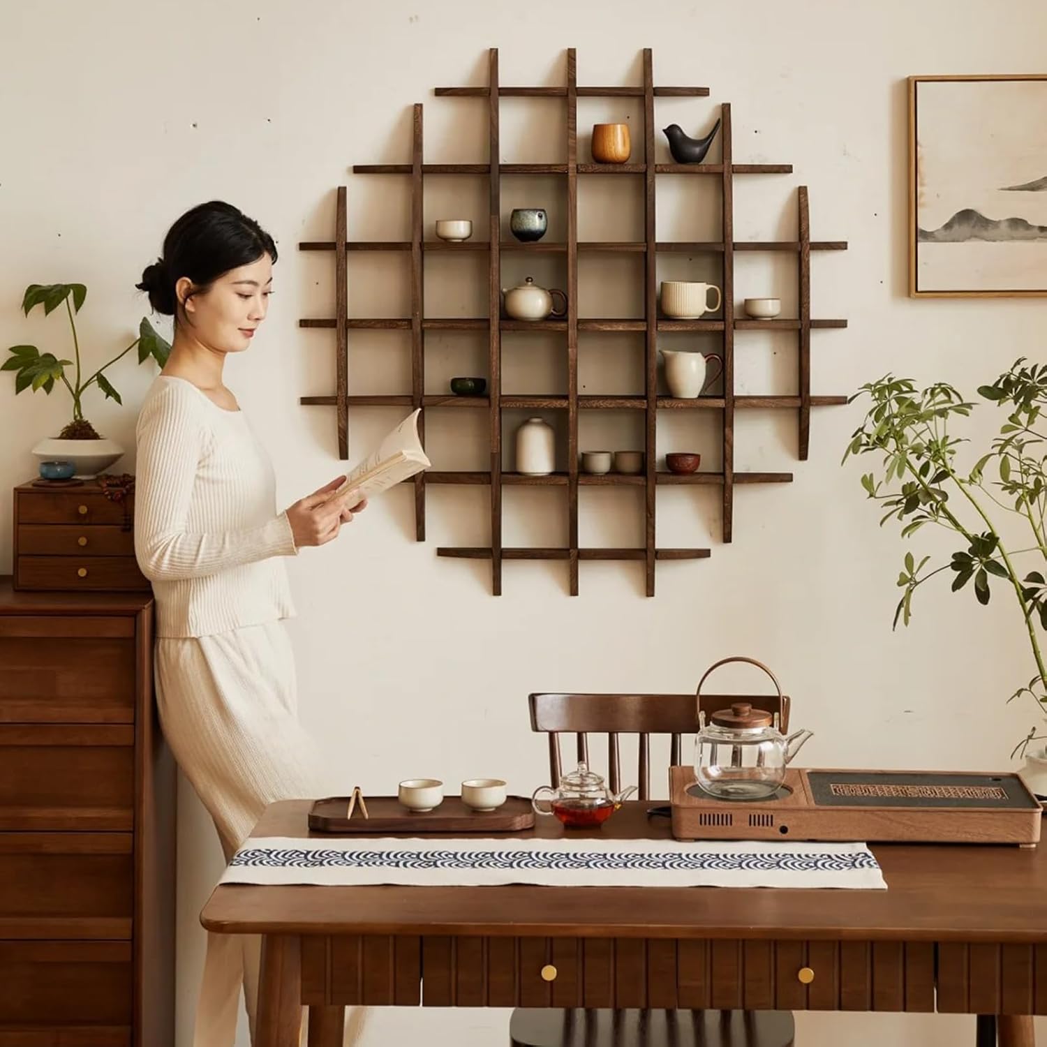 Solid Wood Chinese Tea Cup Hol - Commercial Kitchen Walls recension och pris