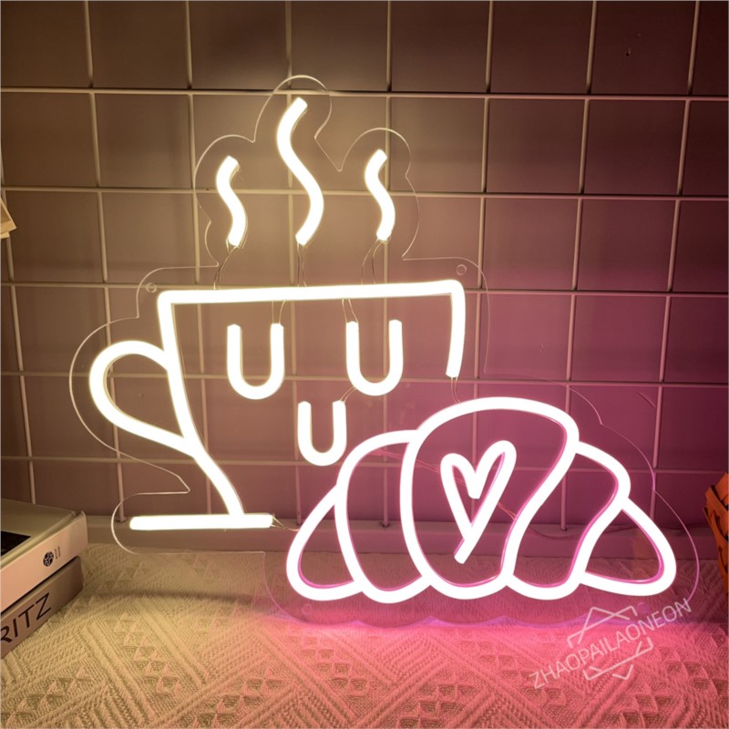 Coffee Bread Neon Sign Croissa - Commercial Kitchen Walls recension och pris