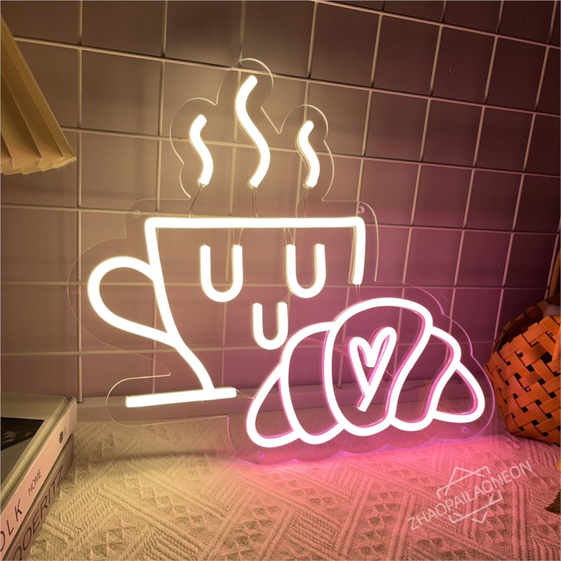 Coffee Bread Neon Sign Croissa - Commercial Kitchen Walls recension och pris