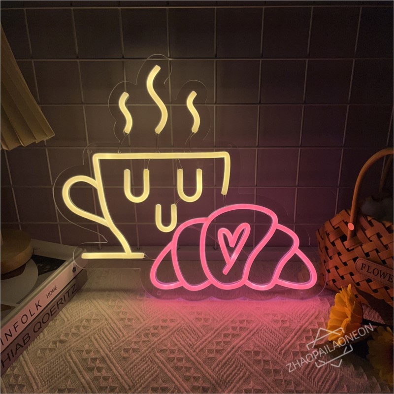 Coffee Bread Neon Sign Croissa - Commercial Kitchen Walls recension och pris