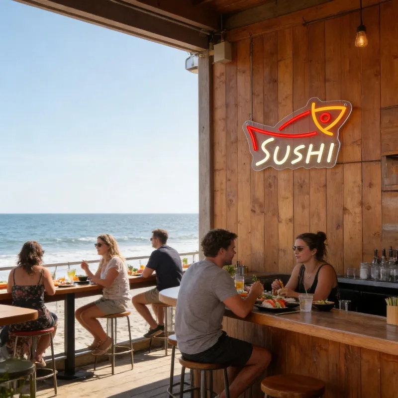 LED Sushi Fish Shape Neon Sign - Commercial Kitchen Walls recension och pris