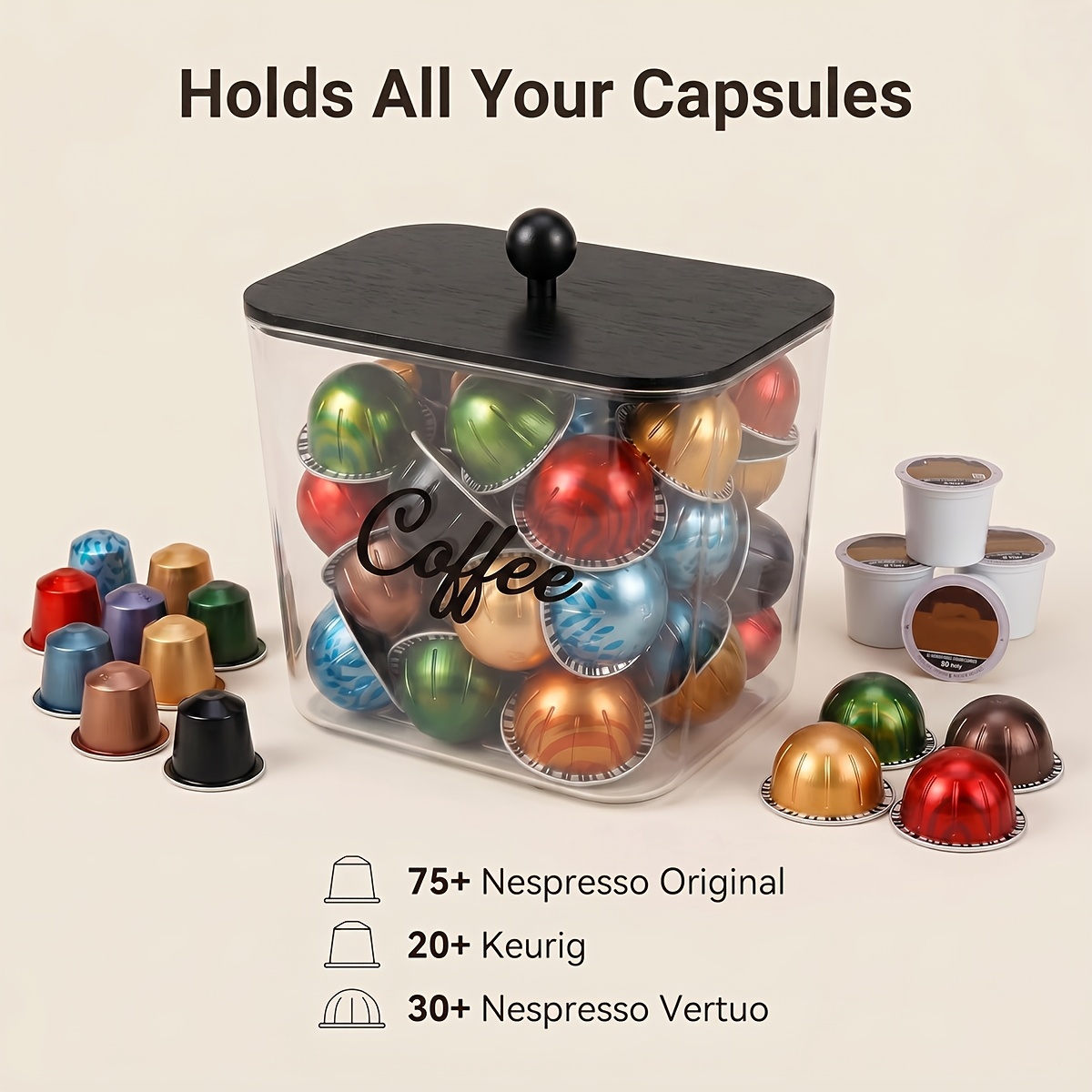 Coffee Pod Holder with Lids Pl - Commercial Kitchen Utensil Organizer recension och pris