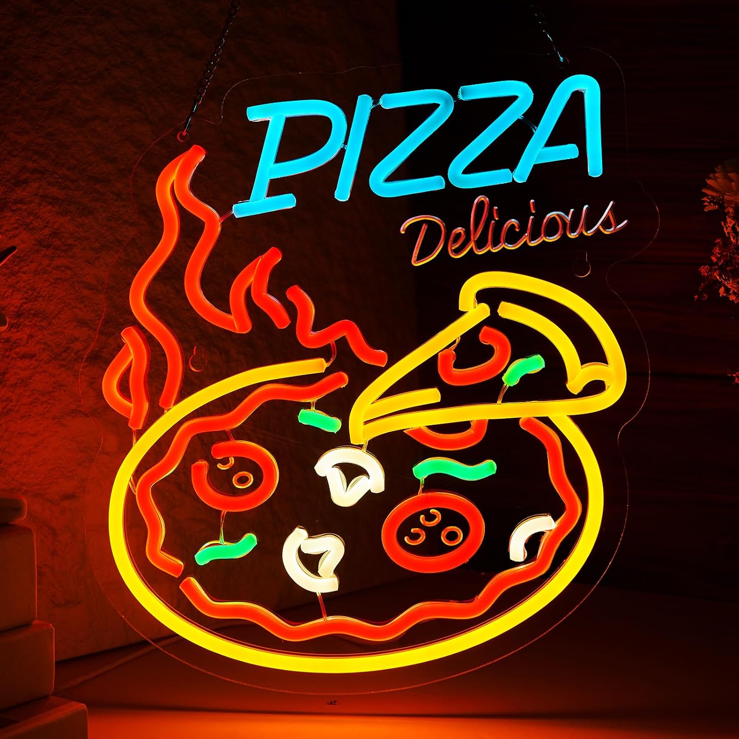 Delicious Pizza LED Neon Sign  - Commercial Kitchen Walls recension och pris