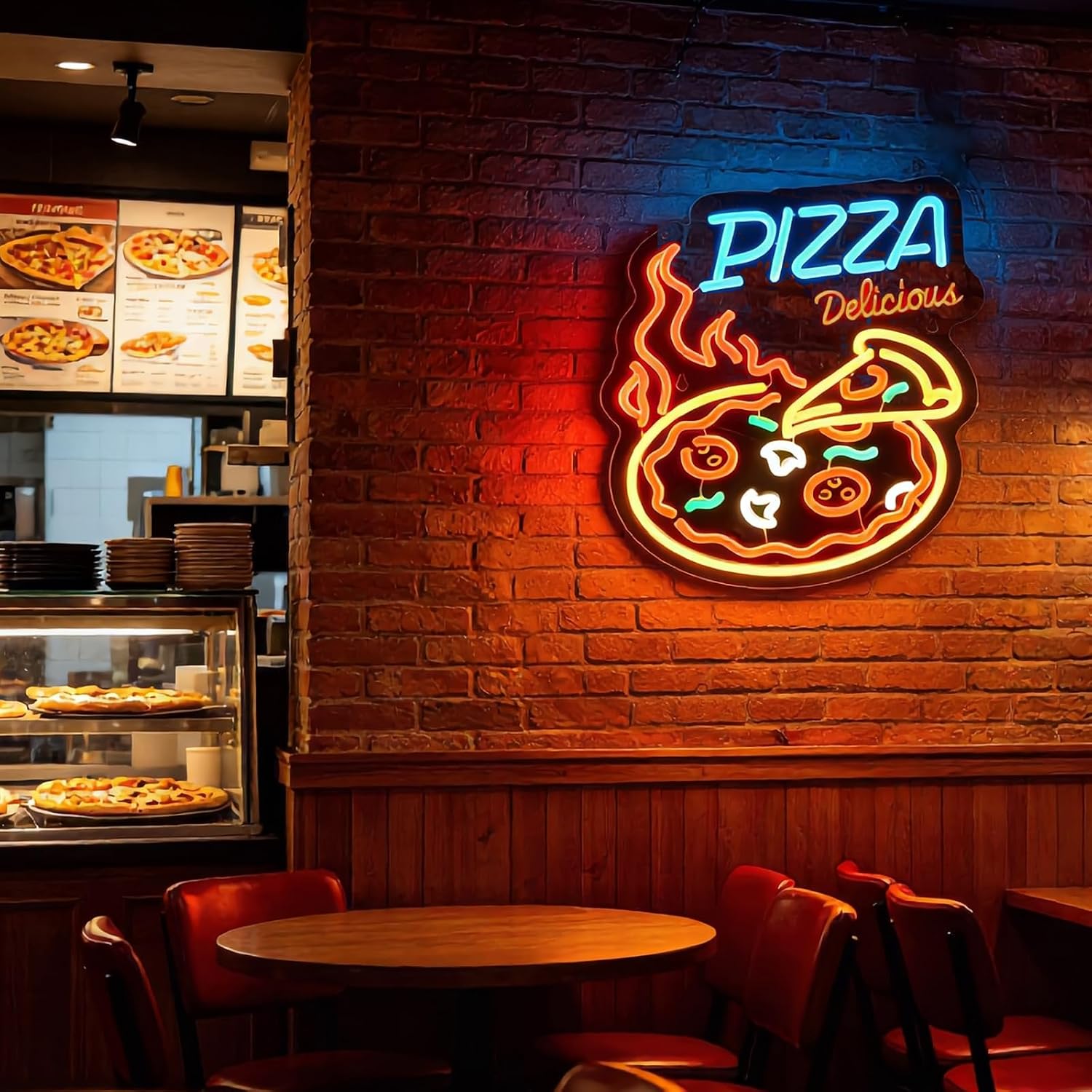 Delicious Pizza LED Neon Sign  - Commercial Kitchen Walls recension och pris