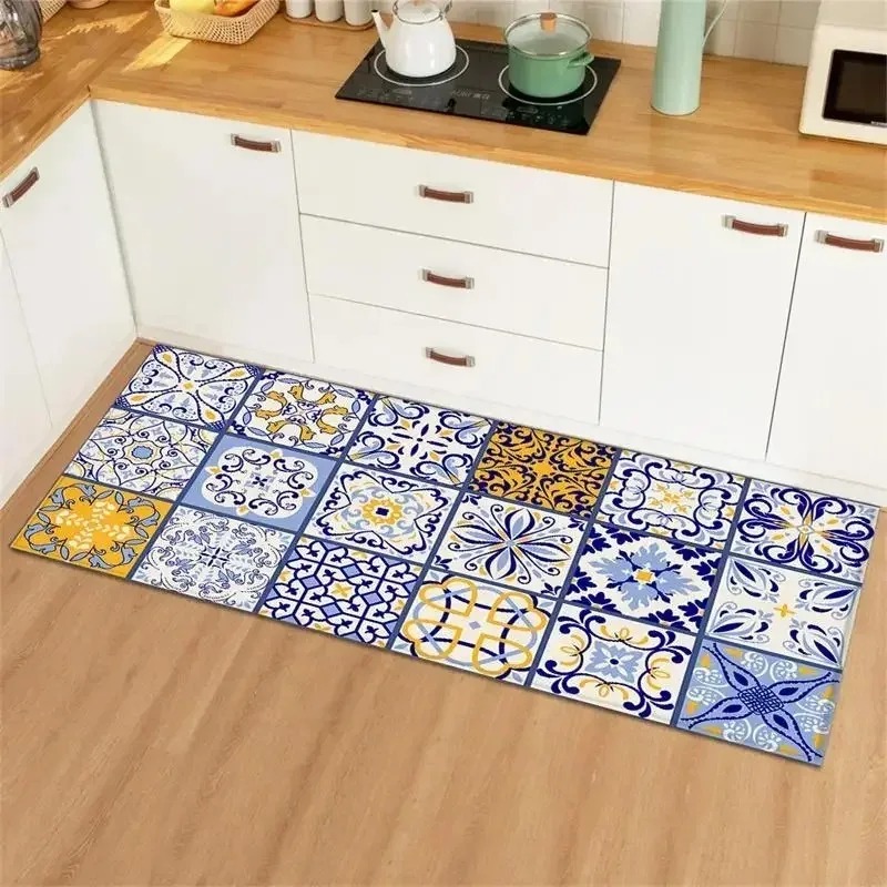 Blue Yellow Vintage Tile Colla - Commercial Kitchen Tile recension och pris