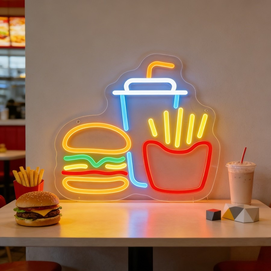 Burger Fries Drink Fast Food L - Commercial Kitchen Walls recension och pris