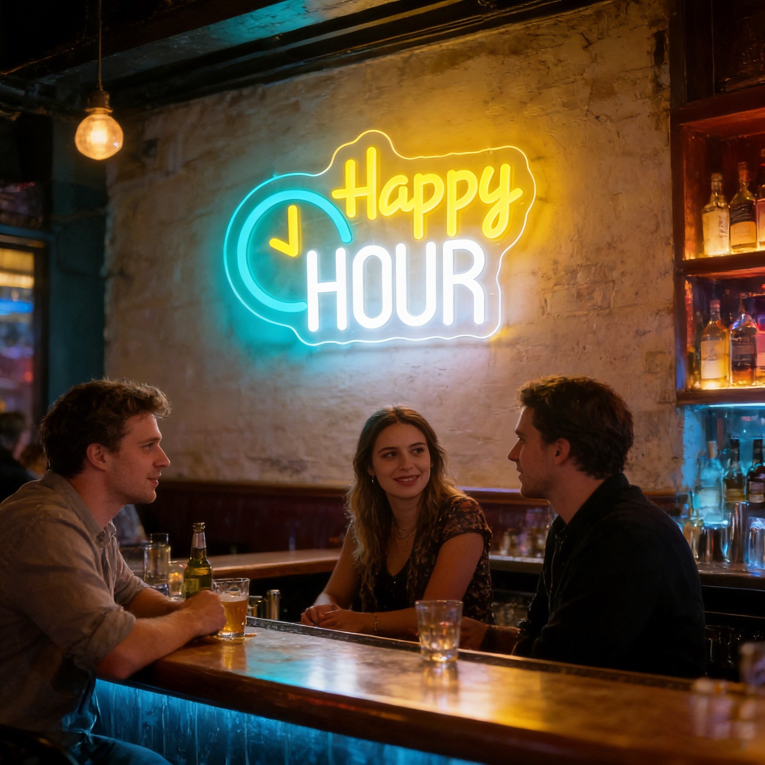 Happy HOUR Cloud Neon Sign wit - Commercial Kitchen Walls recension och pris